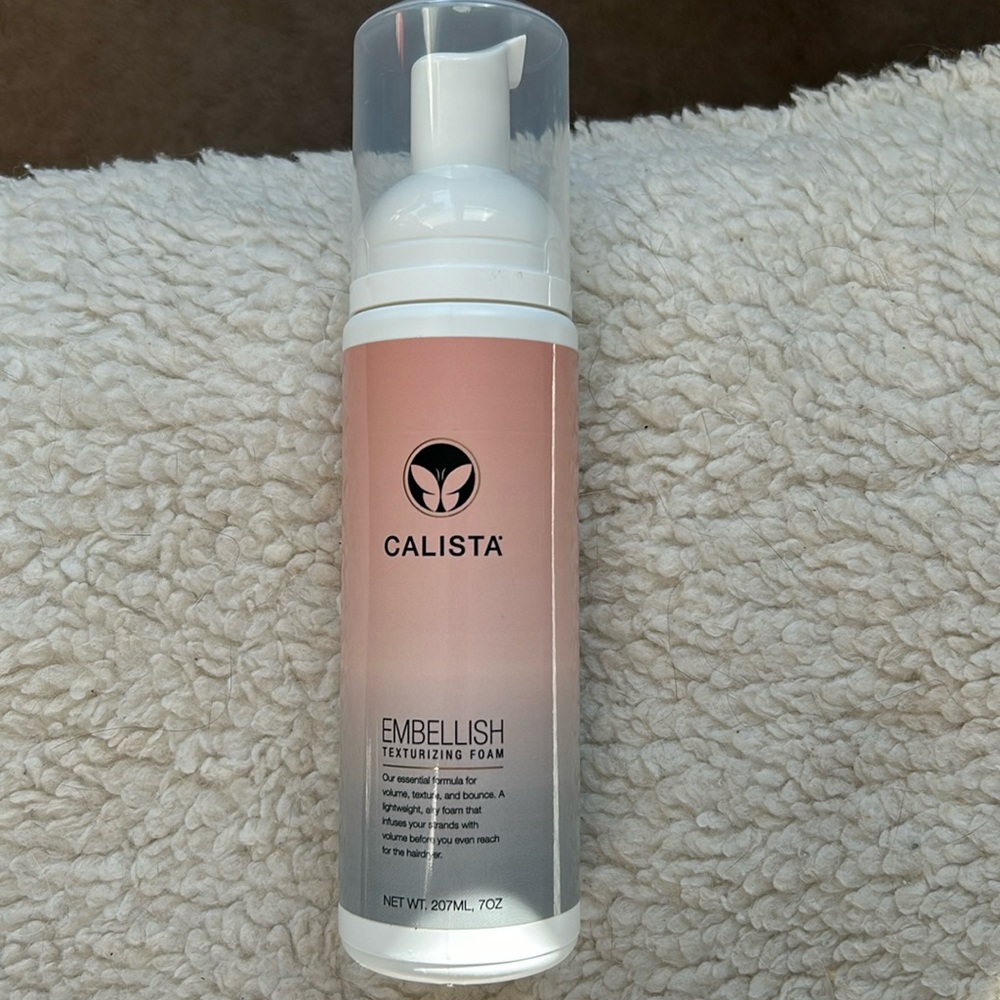 Calista EMBELLISH texturizing foam. Good for volume, texture and bounce!